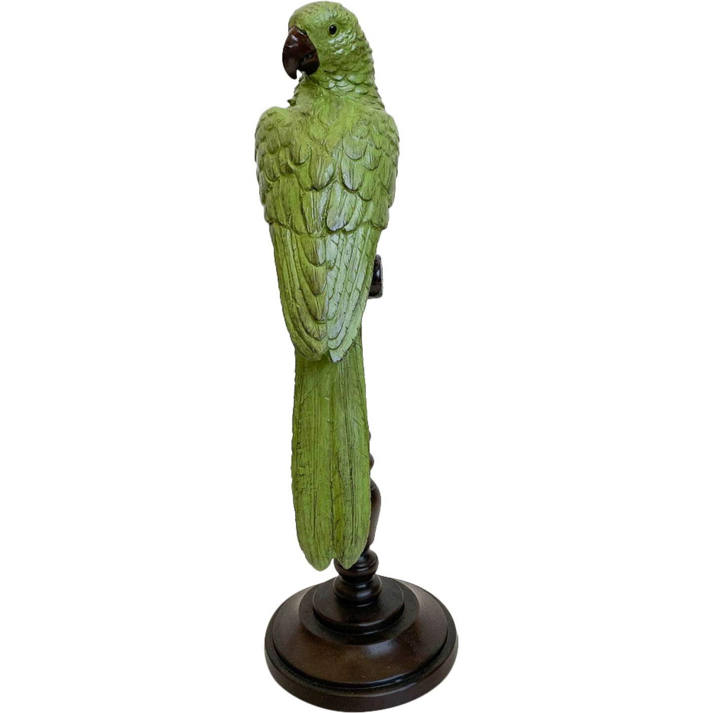 green parrot on stand 2