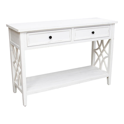 Hamptons 2 Drawer Console w-shelf - Final Touch Decor