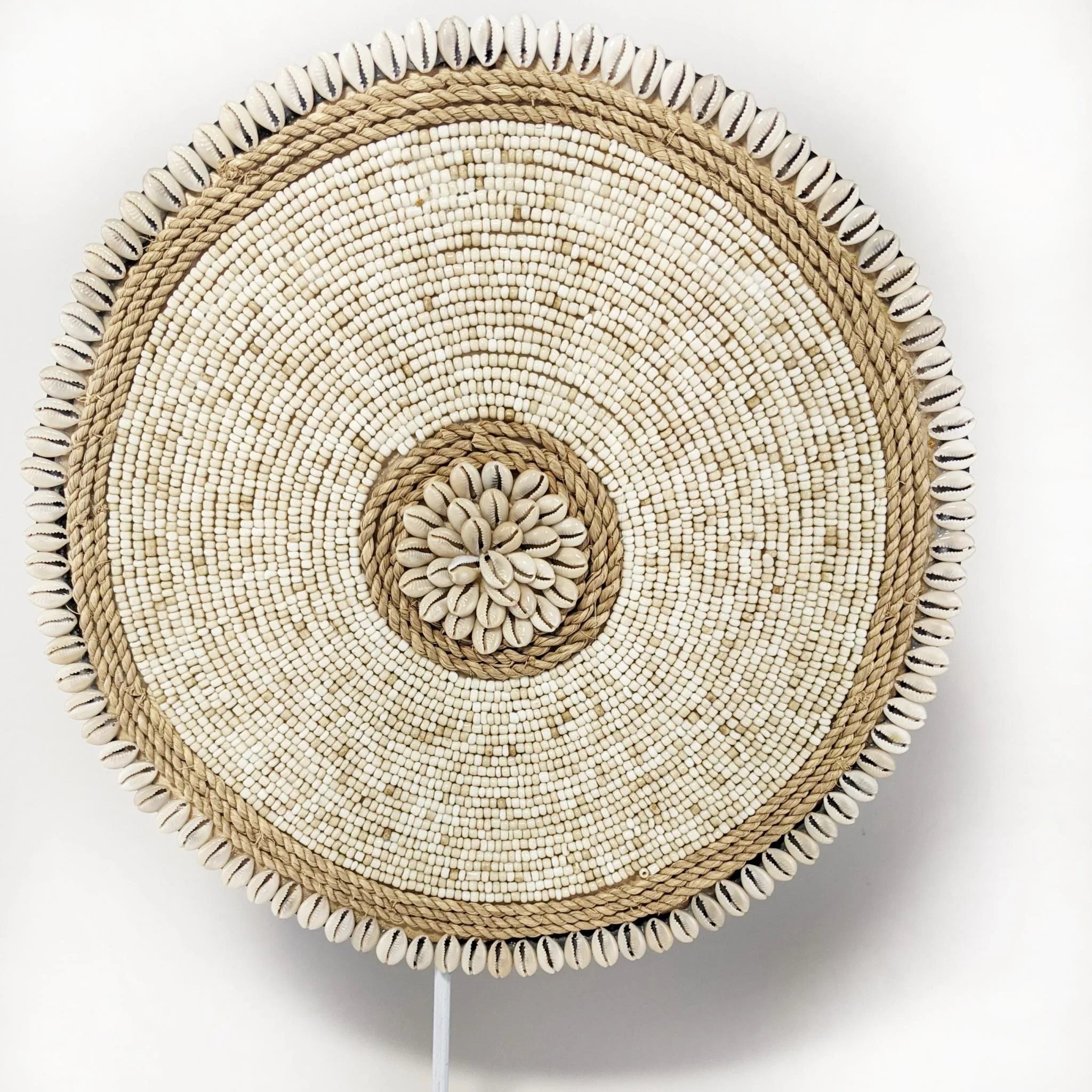 Decorative Beaded Shell Disk with Stand | Final Touch Decor