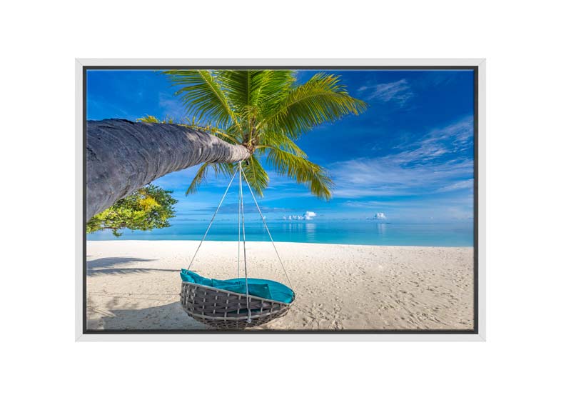 Tropical Palm Swing | Beach Wall Art Print - Final Touch Decor