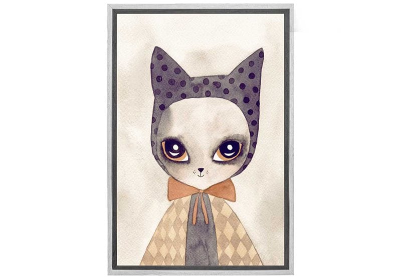 Cat in Cape Watercolour | Canvas Wall Art Print - Final Touch Decor
