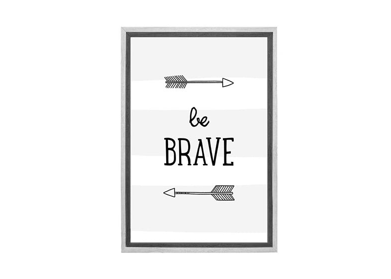 Be Brave Grey Stripe | Scandinavian Kid's Wall Art Print - Final Touch Decor