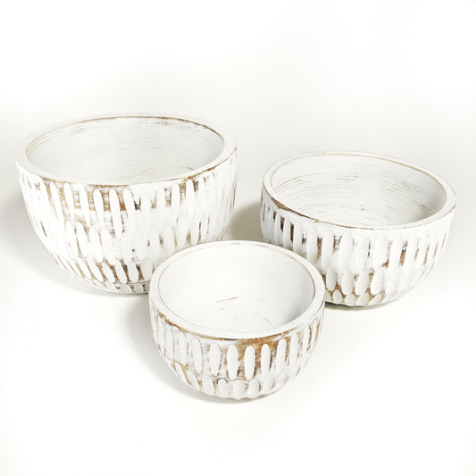 white timber bowls